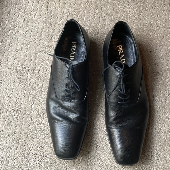 Prada Men’s Saffiano Leather Oxford Shoes Size 10 - Picture 2 of 14